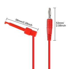 DIANN 4pcs Banana Plug to Test Hook Clips Test Lead Cable Line Wire 4mm Banana Plug for Multi-Meter Electrical Test Jumper Wire 1m/3.3ft Electrical Connector