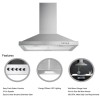 Tieasy 30 in Wall-Mount Range Hood 450 CFM Push Control
