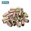 sourcing map 25Pcs Hex Threaded Inserts, M6-1x18 Zinc Alloy Hex-Flush