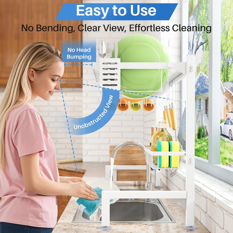 Over The Sink Dish Drying Rack - Adjustable Dish Rack