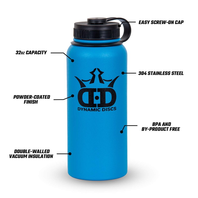 D·D DYNAMIC DISCS 32oz Disc Golf Water Bottle | Powder-Coated