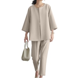 Formemory Women's Suit, Summer, Women's Set, Graduation Ceremony, Outfit, Jacket, 2-Piece Set, Pant Suit, Mama Suit, Popular, Jacket, Body Cover, Mother, School Entrance Ceremony, Graduation Ceremony, Mother, Commuting, Plain, Spring, Summer, Autumn, 3 Colors