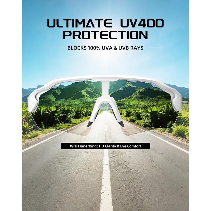 Innerking Photochromic Cycling Glasses for Men and Women, Bike Glasses