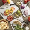 Farberware Plastic Cutting Board, Set of 3 with Paddle, White
