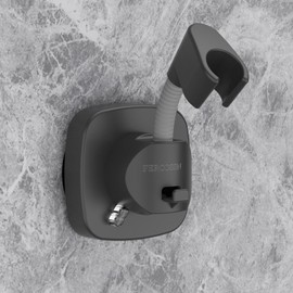 FERCOSEN 360° Rotatable Shower Head Holder with Suction Cup, 10 kg Load Capacity, Quick Assembly, Non-Slip Rustproof Shower Head Holder (Grey)