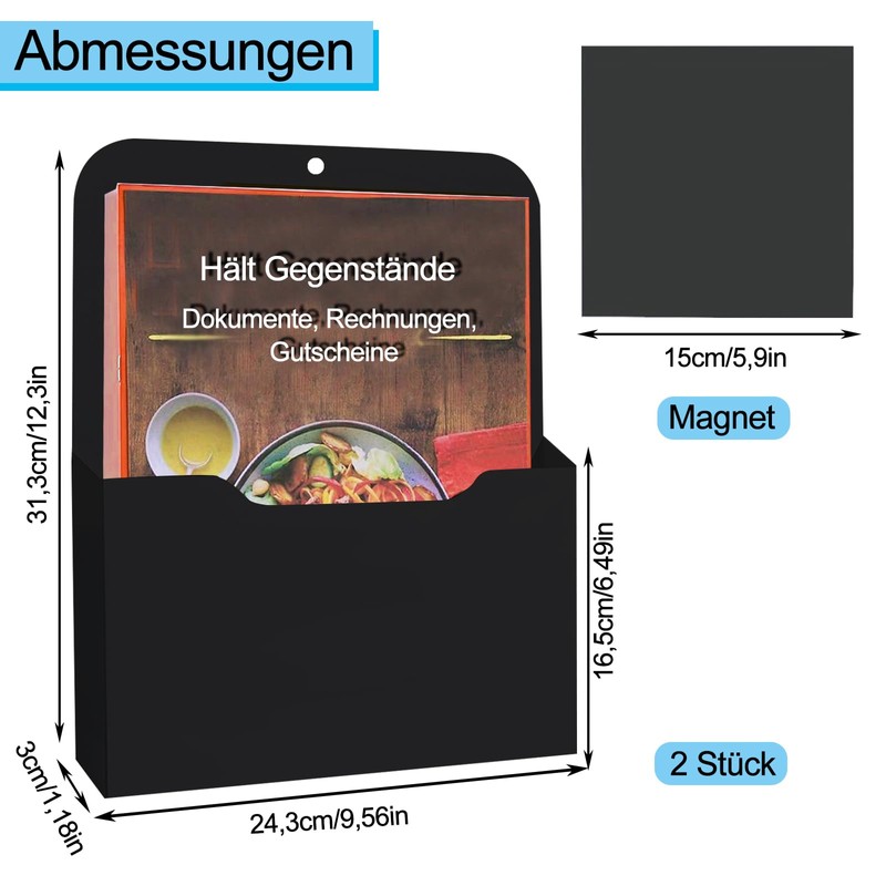 thirei 2 Pieces Magnetic Paper Holder Document Holder, A4 Papers,