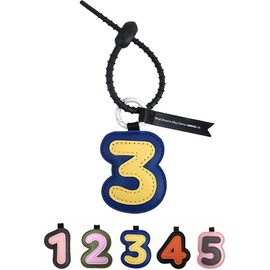 [LeChengMM] Digital 0-9 Leather Keychain Accessories, Hand Touchable Cute Lucky Digital Keychains, Used for Bags, Keychains, Pendants. (NO-3)