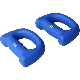 Set of 2 Hand Shaped Neoprene Exercise Workout Jogging Walking Cardio Dumbbells Pair - Color: Blue