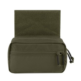 Tactical Drop Pouch, Organiser Front Pocket for Tactical Vest Plate Carrier for JPC CPC AVS Vest Hook and Loop Add on Pouch, Ranger green, Tactical