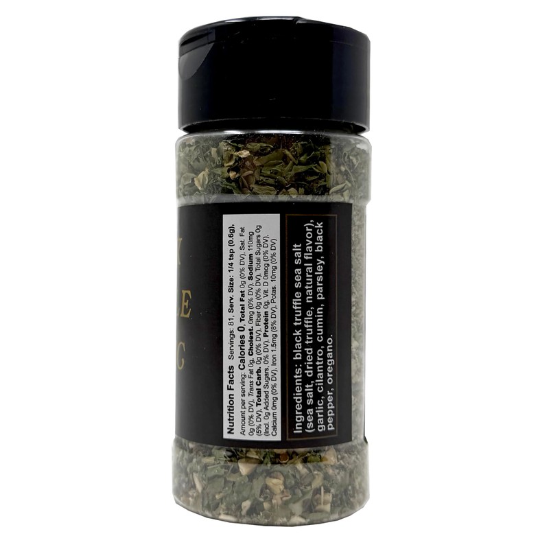 Black Truffle Garlic Seasoning, Black Truffle Salt with Garlic, Dairy-Free