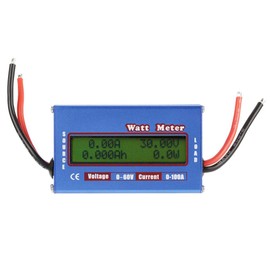 Watt Power Tester, Akozon Power Analyzer DC Digital LCD Power Meter High Precision Watt Volt Ammeter Energy Meter Analyzer Tool (0-100A 8-60V)