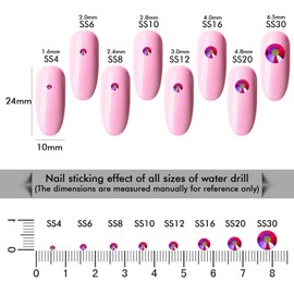 288Pcs Red Ab Crystal Rhinestones,Glass Flatback Rhinestones Gemstones for Nail Face Makeup Art Crafts Clothes Decoration -(SS30,6.5mm,Red Ab)