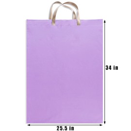 LOLOMLO Extra Large Canvas Laundry Bags with Handles & Drawstring Closure, Heavy Duty Tears Resistant Clothes Storage Travel Bags,25.5"x34",Purple