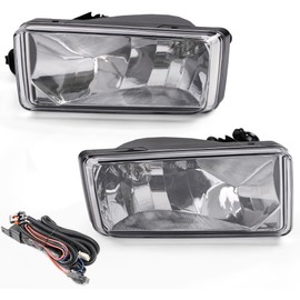 G-PLUS Fog Lights w/Harness Compatible with Chevy Silverado 1500 2500 3500 HD Tahoe Suburban Avalanche 2007-2013 Suburban 1500 2500,Fit OE Factory Style only, Not fit LED Style Clear Lens