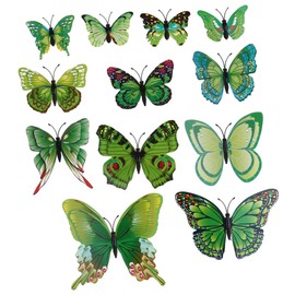 SAFIGLE 24pcs Butterfly Wall Stickers PVC Decals for Home Decor Each Green and Safe Easy to Apply Remove for Bedrooms Living Rooms and More