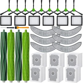 Eifrthe Replacement Parts for IRO-bot Roo-MBA Combo 10 Max,Combo j9+,Combo j7+/Plus Vacuum (Only Combo Series), 2 Brushes+6 Mop Pads+6 Filters& 8 Side Brushes&6 Bags