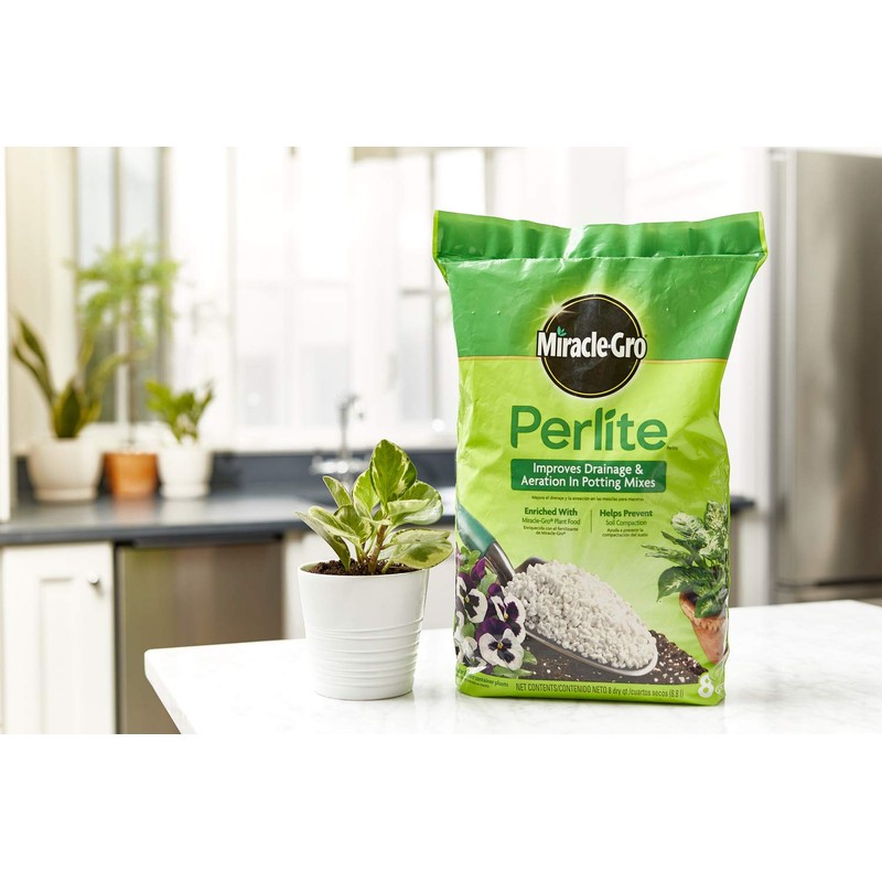 Miracle-Gro Perlite, Helps Improve Drainage and Aeration in Potting Mixes,