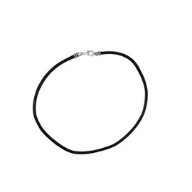 DragonWeave Extra Thick 4mm Wide Black Leather Cord Silver Plated Mens Necklace - 22 Inches