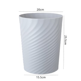 Trash Can, Small Trash Can, Plastic Trash Can, Wastebasket Recycling Bin, Round Garbage Can for Bathroom, Office, Bedroom, Kitchen 1.8 Gallon/8 L (Grey)