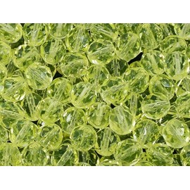 Faceted Fire Polished Pressed Czech Glass Beads 8 mm (0.32 inches), 80130 Uranium Transparent Yellow Pack of 25