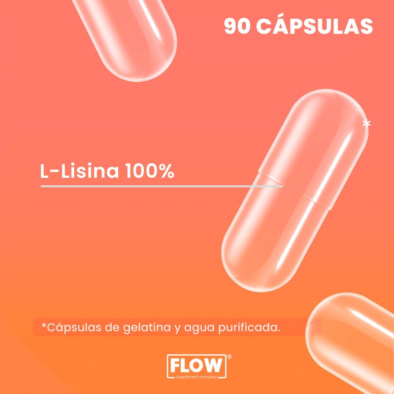 L-Lisina 500 mg - 90 Cápsulas - Flow Supplements