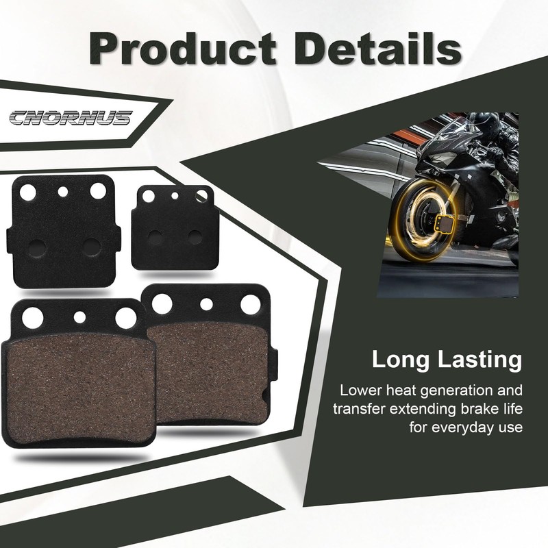 Cnornus Motorcycle Brake Pads Front and Rear for Suzuki LTZ