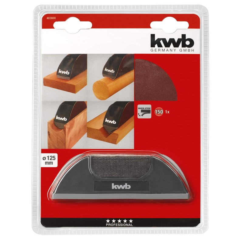 kwb Hand Sanding Block for 125 mm, Including Various Profile