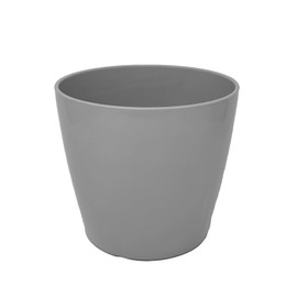 7 Inch Self-Watering Bamboo Planter (Gray) - Round - Bamboo Fiber - No Overwatering or Root Rot