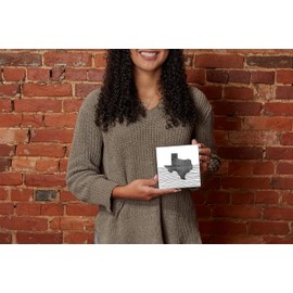 Modern Texas State Shape with Straight Lines, Joyride Home Decor, Wood Block Sign, 5"x5" Freestanding, Shelf or Wall Displayed, Artist Designed Home Décor.