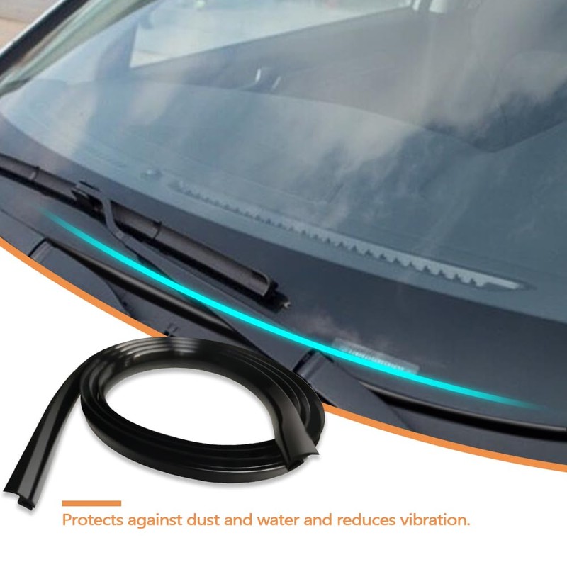 WINUERK Car Front Windshield Rubber Seal Strip, 1.7M/5.6FT Self Adhesive