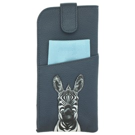 Mala Leather Zuri Collection Leather Glasses Case 5181_62 Navy