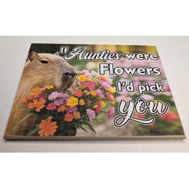 Decorative Capybara Floral Magnet, 11 cm x 8 cm, Funny Auntie Quote