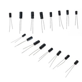 KSOPUERT 630pcs 24 Values 10V 16V 25V 50V Metal Electrolytic Capacitors, Assorted Assortment Set, Label Capacitor Range 0.1UF - 1000UF