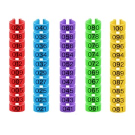 100Pcs Chicken Leg Rings - Colorful Readable Numbered Chicken Identification Leg Bands, Poultry Leg Bands Clip on Leg Rings for Ducks Chicks Chicken Guinea Pigeons Goose Gamefowl (20mm/0.8inch)