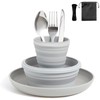 Lafuntar Camping Plate Bowl Cup Cutlery Set for 1, Folding