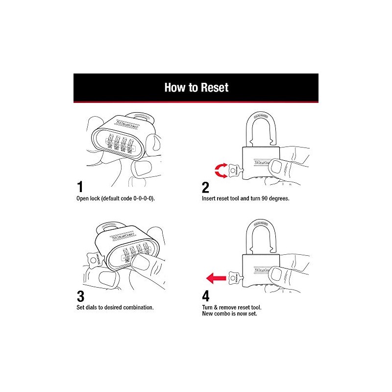 Master Lock 175DLH Candado de Combinación de Cuerpo Sólido de
