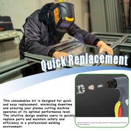 IPT40 Nozzle Electrode Kit, Plasma Cutter Nozzle Electrode Nozzle Bracket Cover Assembly Made of brass, zinc alloy, and stainless steel. Suitable for YESWELDER CUT 55DS Pro CUT 65DS