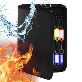 Bdmetals Fireproof and Waterproof Portable Zippered Key Case,12 Key Hooks Key Organizer with Key Tags,Portable Manager Zipper Key Binder for Hotel Executives,Real Estate Sales,Car Service