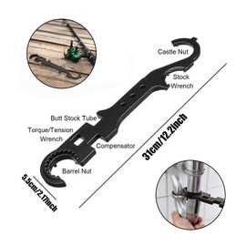 AR-15/M4 Armorer's Wrench, Multi-Purpose Steel Tool for Barrel Nut Removal, Stock Installation, and Tactical Maintenance, 31cm Airsoft Tools for and Hunting