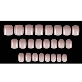 DANMANR Long Press on Nails Square French Fake Nails Full Cover Nude Acrylic False Nails for Women and Girls 24PCS (Pink Square)