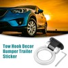 ACROPIX Universal Silver Tone Tow Hook Decor Bumper Trailer Sticker