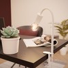 ledscom.de LELE Clamp Light with Gooseneck White with E27 Lamp