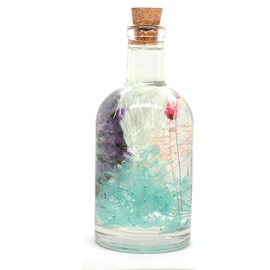 myBageecha- Frolicking Blues Preserved Tabletop Natural Long Lasting Beautiful Real Flower Home Interior Decor Desk Mini Garden Decoration Herbarium Eco-Friendly Gift Glass 17.5cm x 7cm