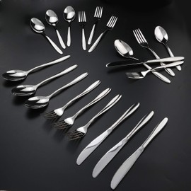 Ramddy 18/10 Stainless Steel Silverware Set, Heavy Duty 304 Steel Flatware, 80 Piece