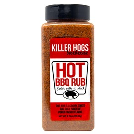 Killer Hogs HOT BBQ Rub | Championship Grill Seasoning for Beef, Steak, Burgers, Pork, and Chicken | 19.8 oz