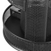 Rotating Pen Holder Black Mesh 7 Compartments Strong Metal Rotating