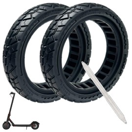 50/75-6.1 Off-road Solid Tire, 8 1/2 x2 Scooter tire, 8.5x2 Scooter Tubeless Solid Tire, for Gotrax GXL V2/XR/APEX Xiaomi M365/M365 Pro/Pro 2/1S/ 3/3 Lite Scooter (2 Pack) (A)