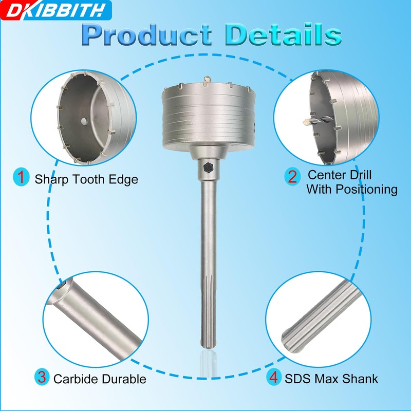7-7/8" Concrete Hole Saw, 200mm Tungsten Steel Core Bit for