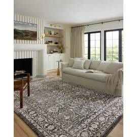 Loloi II Odette Collection ODT-01 Charcoal/Silver 5'-3" x 7'-9" Area Rug