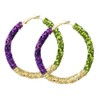 Valentine's Day Mardi Gras Earrings Bohemian Shiny Glitter Sequins Hoop